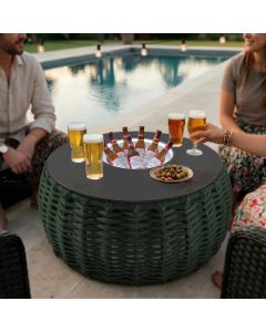 Mesa de Centro Cervejeira em Aço e Corda Náutica Verde Harpia